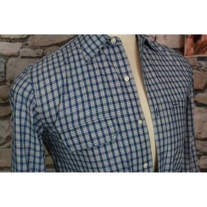 Polo Sport Ralph Lauren Mens Blue White Plaid Long Sleeve Button Down Shirt  S
